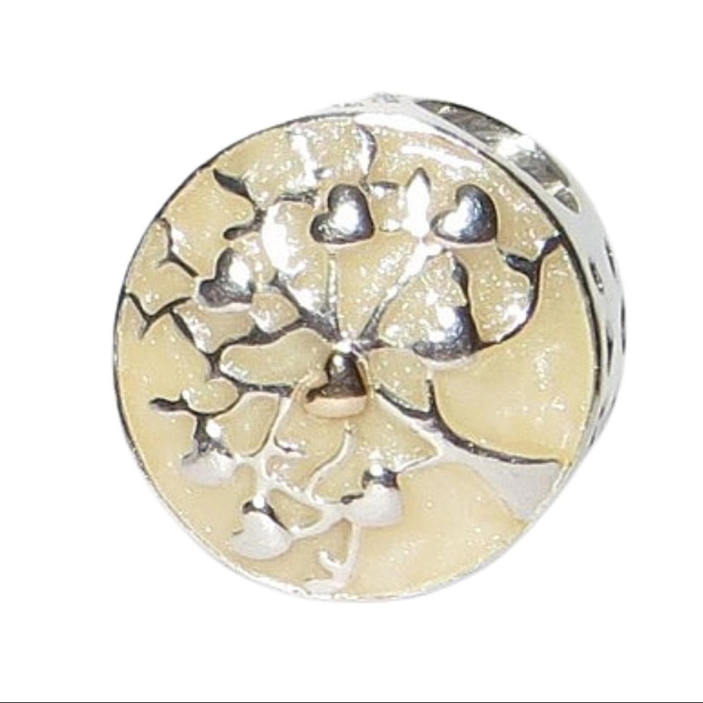 Pandora handmade sterling silver/14k gold Tree of Hearts charm